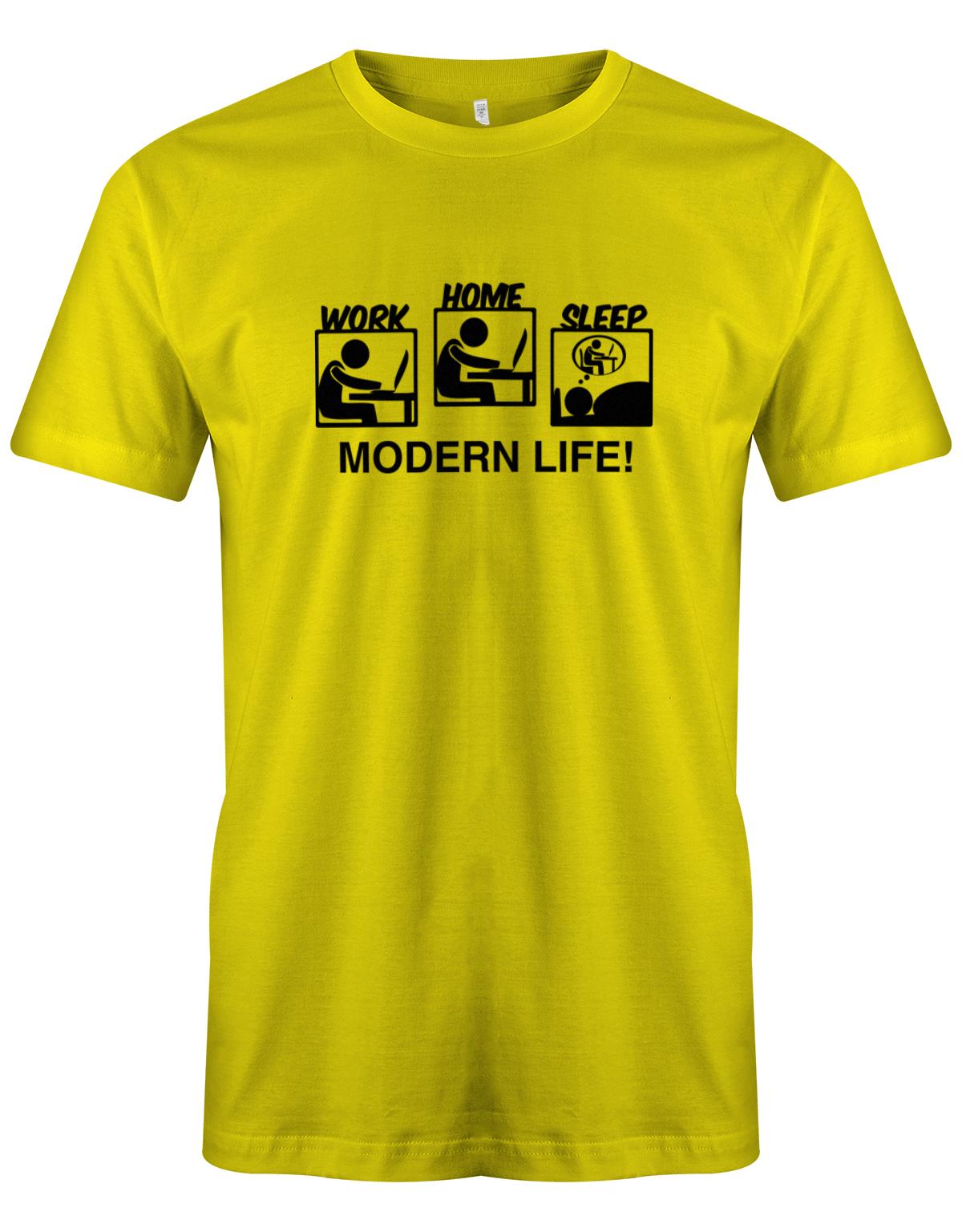 Modern-Life-Work-Home-Sleep-Herren-Gamer-Shirt-Gelb