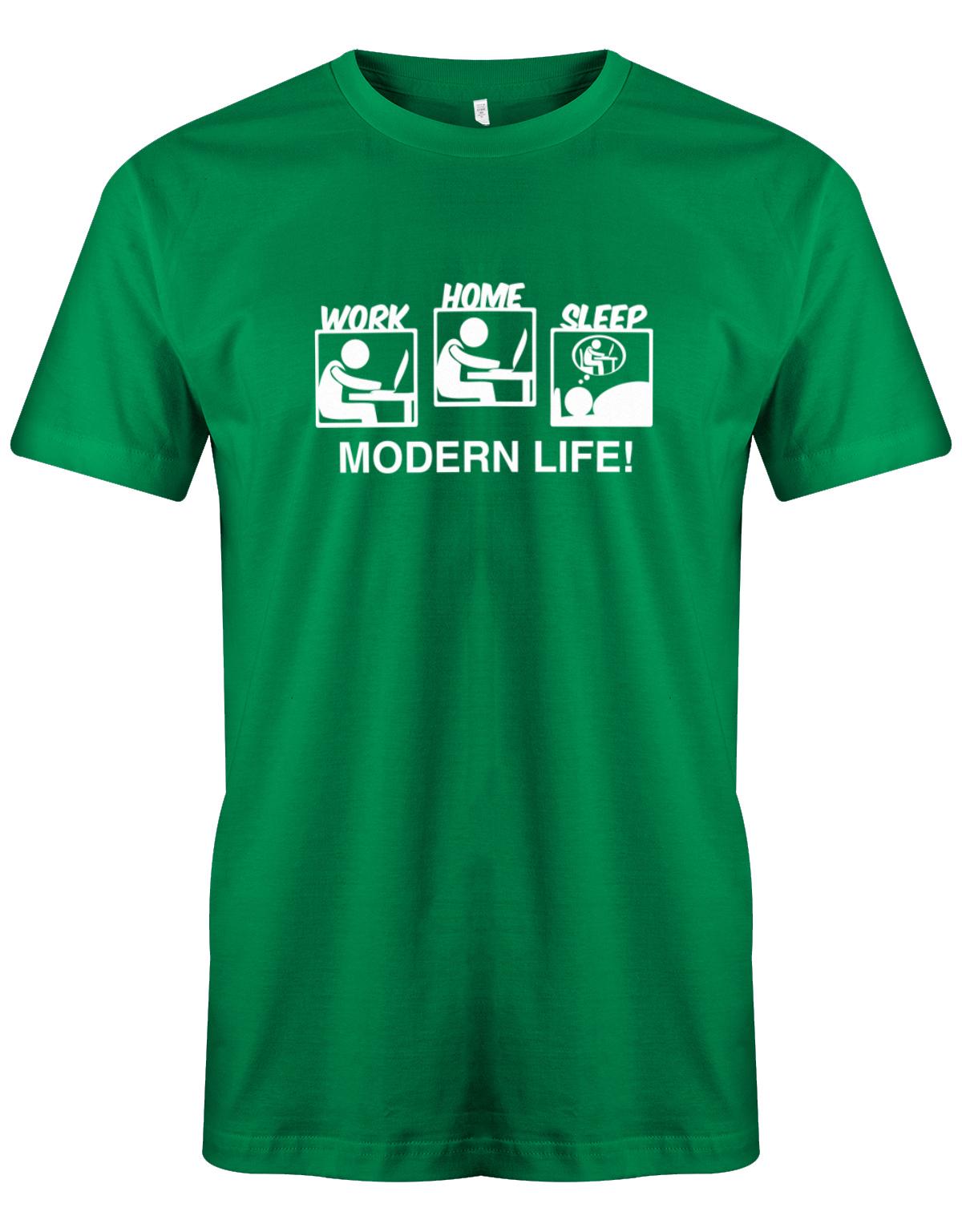 Modern-Life-Work-Home-Sleep-Herren-Gamer-Shirt-Gr-n
