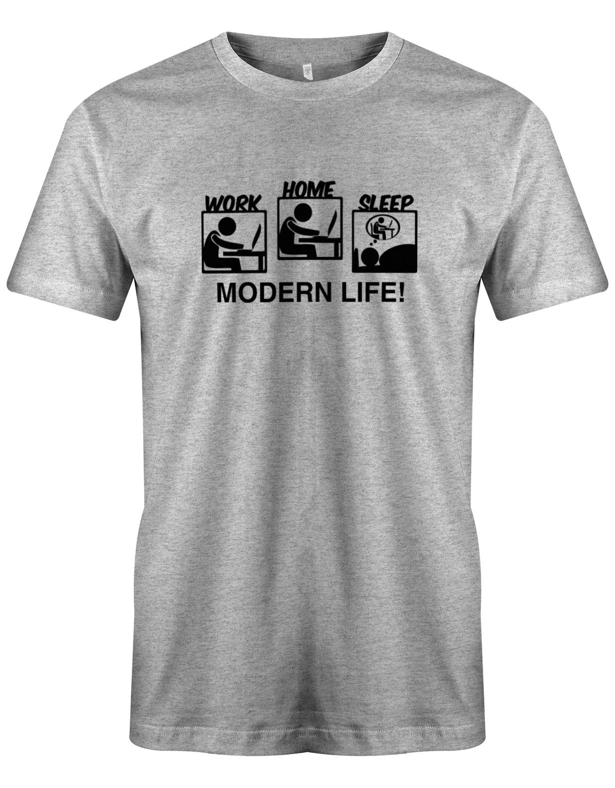 Modern-Life-Work-Home-Sleep-Herren-Gamer-Shirt-Grau