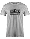 Modern-Life-Work-Home-Sleep-Herren-Gamer-Shirt-Grau