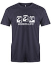 Modern-Life-Work-Home-Sleep-Herren-Gamer-Shirt-Navy