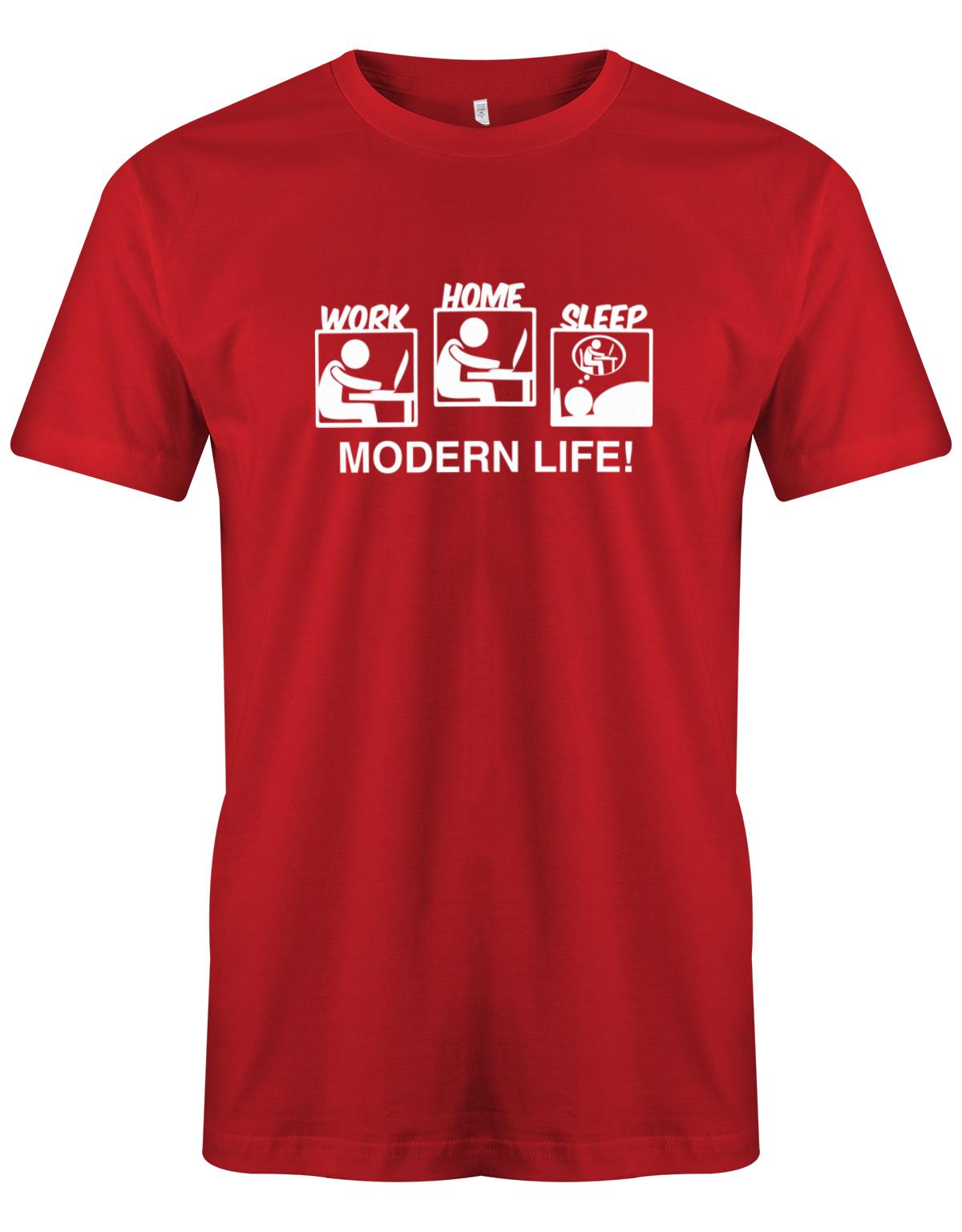 Modern-Life-Work-Home-Sleep-Herren-Gamer-Shirt-Rot