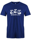 Modern-Life-Work-Home-Sleep-Herren-Gamer-Shirt-Royalblau