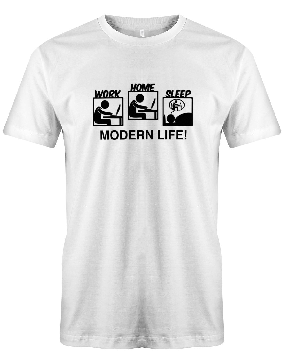 Modern-Life-Work-Home-Sleep-Herren-Gamer-Shirt-Weiss