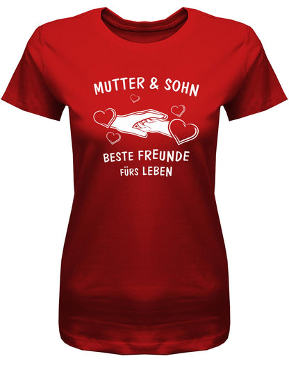 Mutter-und-Sohn-beste-Freunde-f-rs-leben-Rot