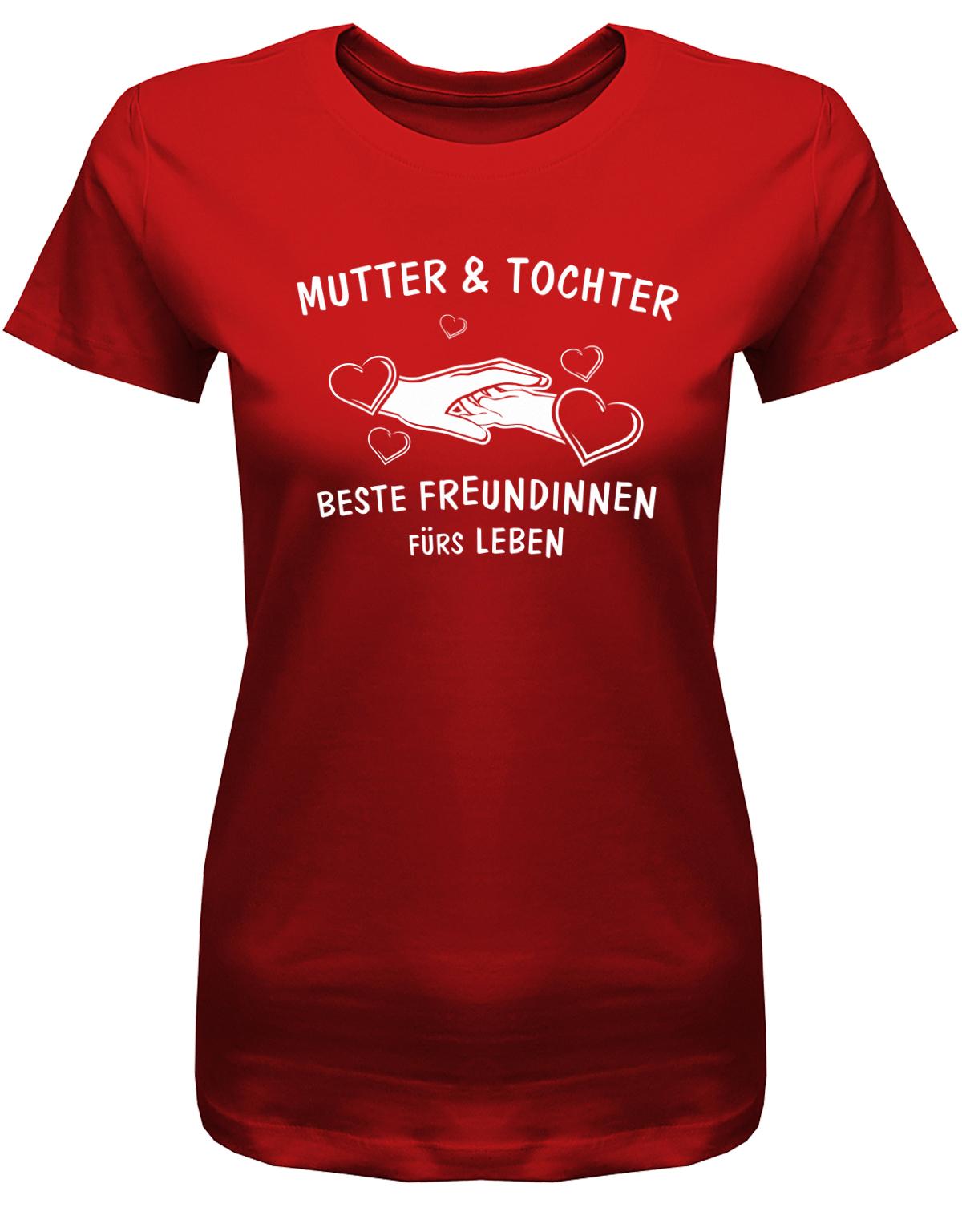 Mutter-und-Tochter-beste-Freunde-f-rs-leben-Rot