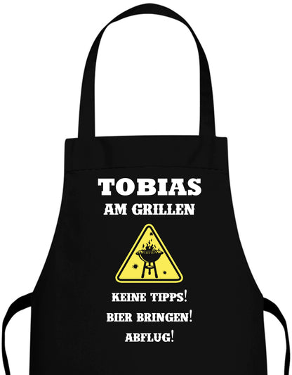 Schürze bin am Grillen keine Tipps personalisiert mit Name Grillschürze