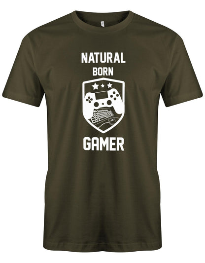 Natural-born-Gamer-Herren-Shirt-Army