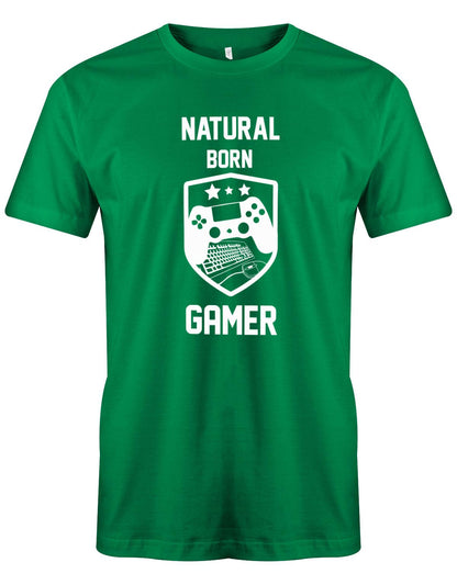 Natural-born-Gamer-Herren-Shirt-Gr-n