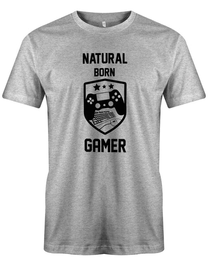 Natural-born-Gamer-Herren-Shirt-Grau