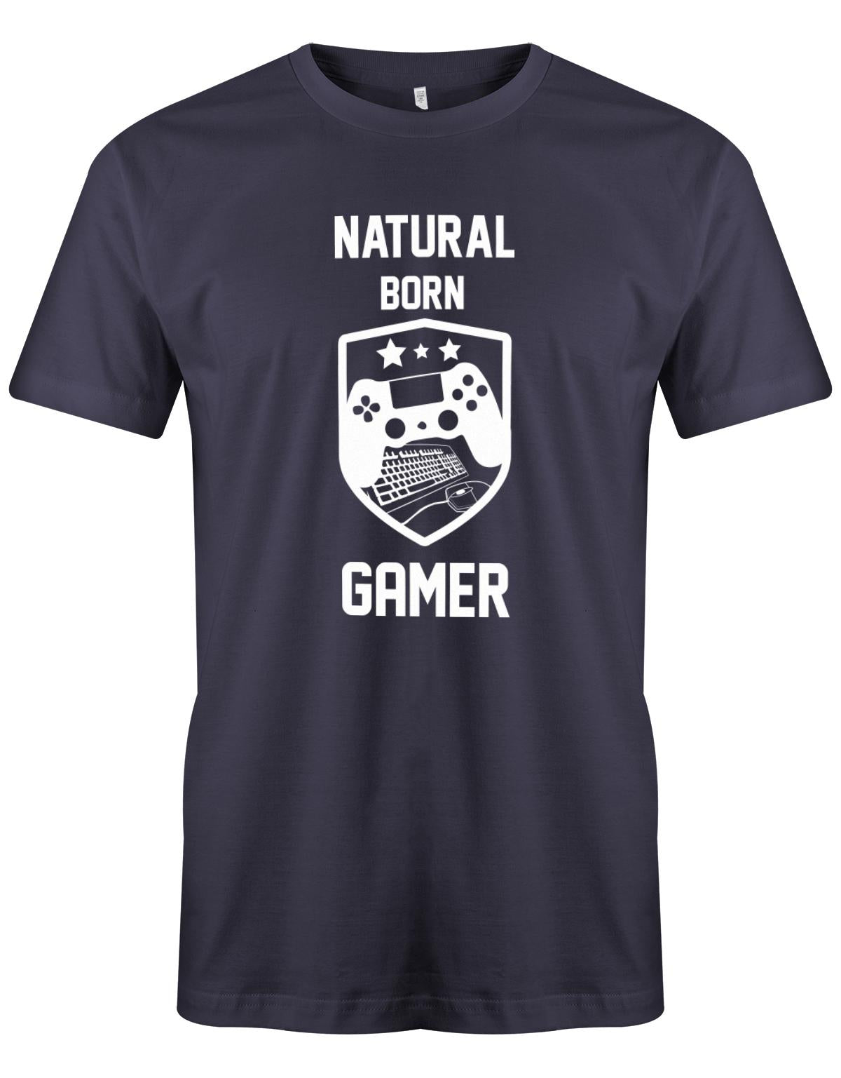 Natural-born-Gamer-Herren-Shirt-Navy