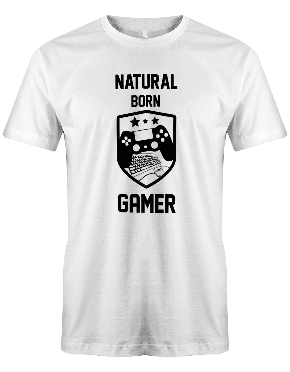 Natural-born-Gamer-Herren-Shirt-Weiss