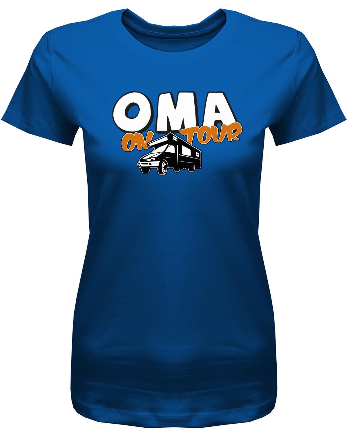 Oma-on-Tour-Camping-Damen-Shirt-royalblau