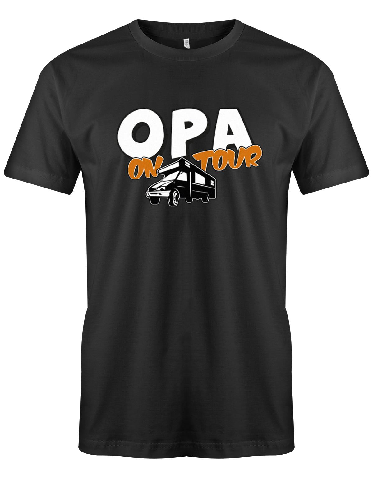 Camper Camping T-shirt für den Mann - Opa on Tour Schwarz