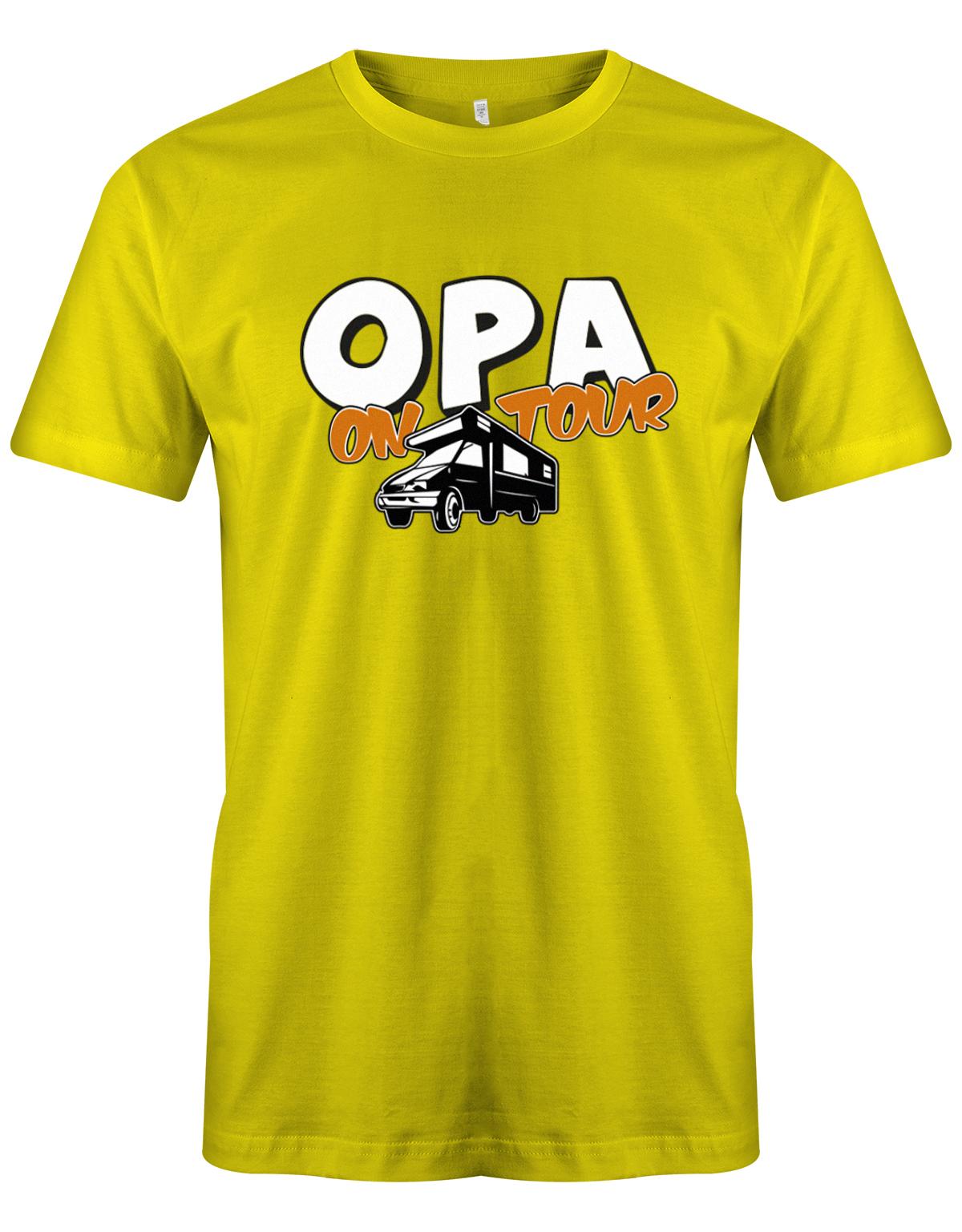 Camper Camping T-shirt für den Mann - Opa on Tour Gelb