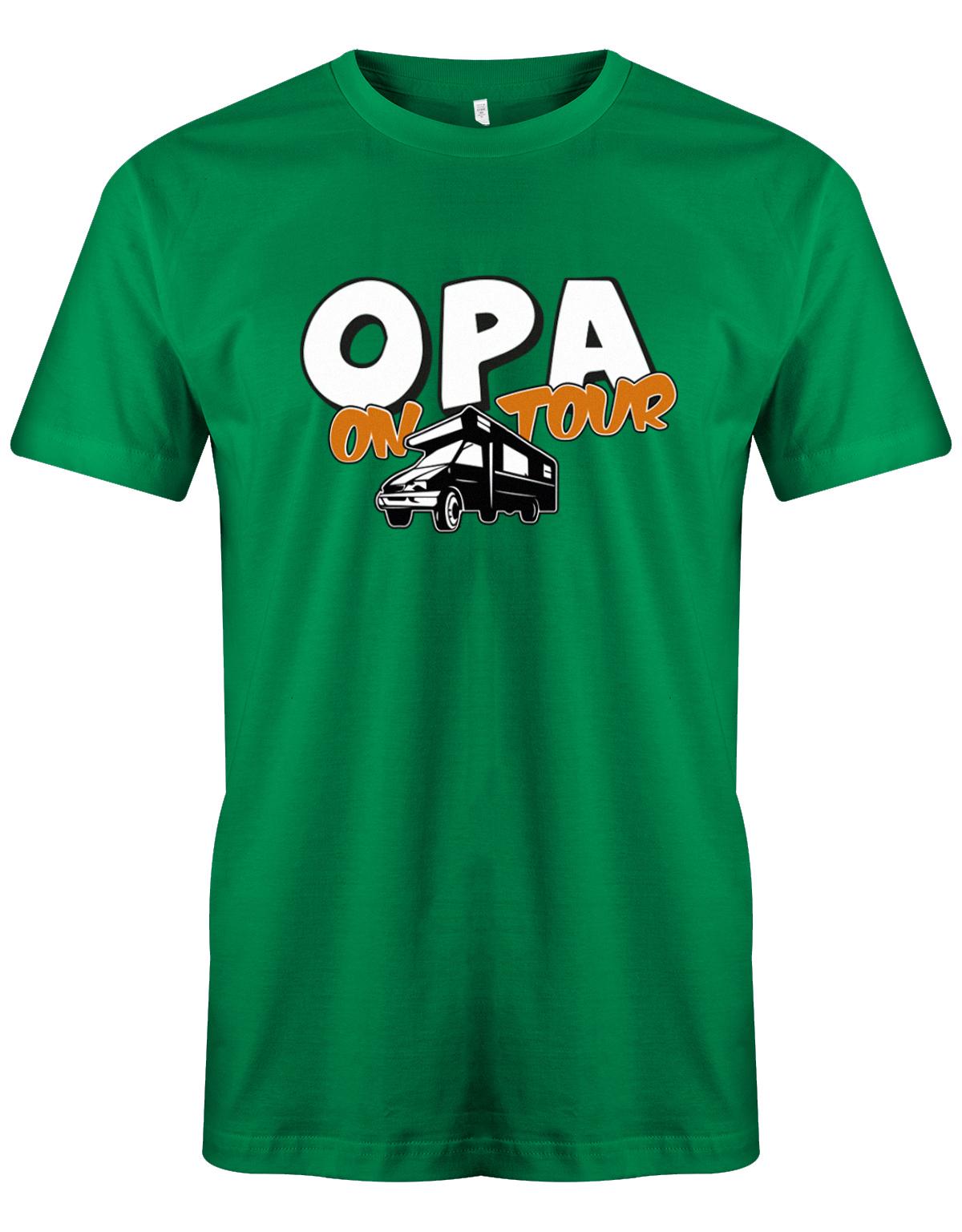 Camper Camping T-shirt für den Mann - Opa on Tour Grün