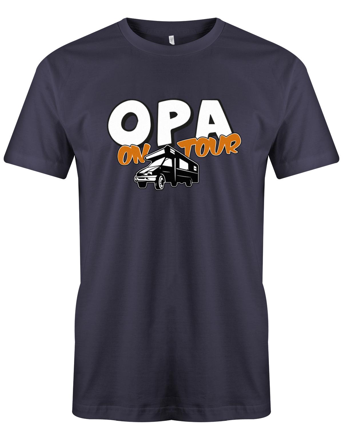 Camper Camping T-shirt für den Mann - Opa on Tour Navy