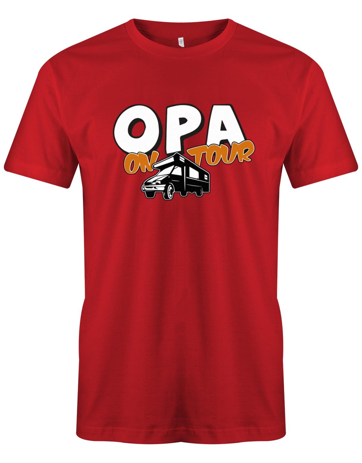 Camper Camping T-shirt für den Mann - Opa on Tour Rot