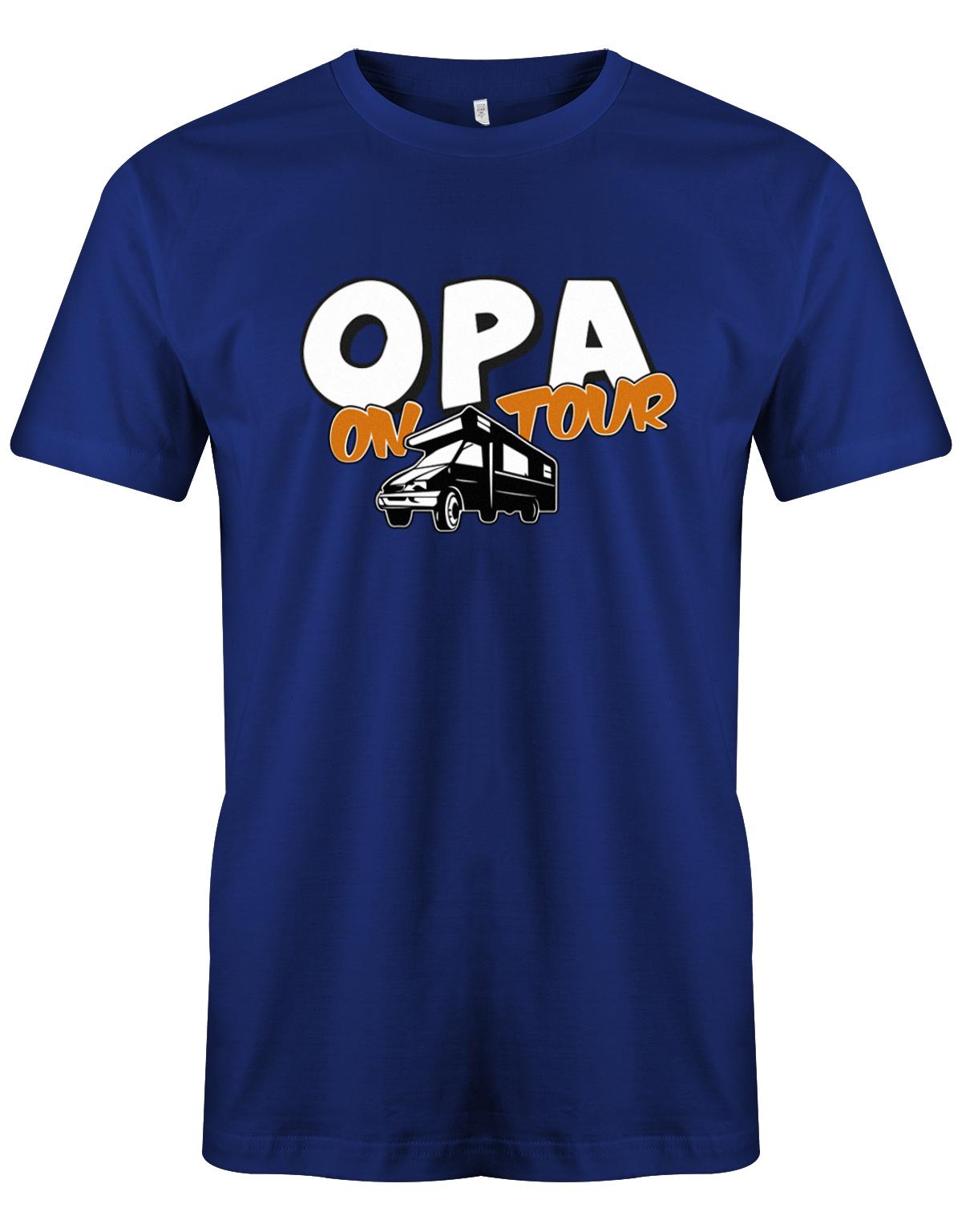 Camper Camping T-shirt für den Mann - Opa on Tour Royalblau