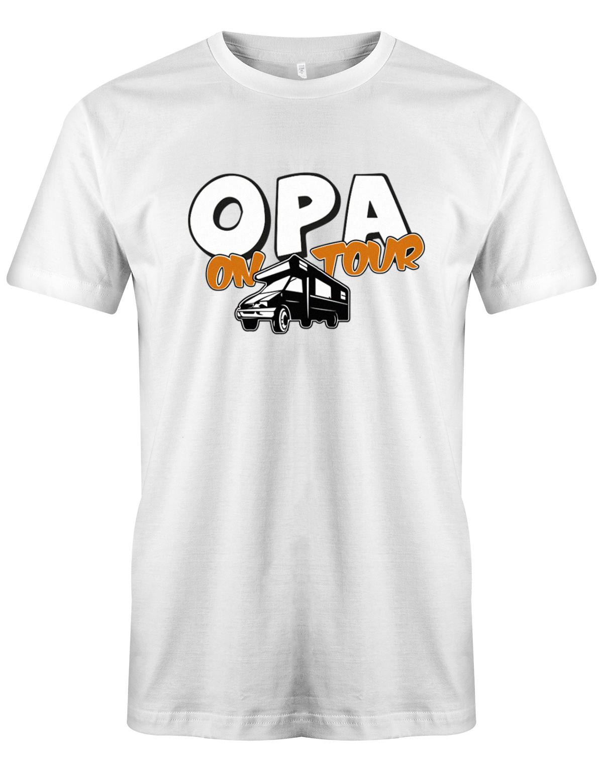 Camper Camping T-shirt für den Mann - Opa on Tour Weiss