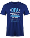 Opa Shirt personalisiert - Opa ich habe versucht, das beste Geschenk für dich zu finden, aber du hast ja bereits mich. Name vom Enkel.  Royalblau