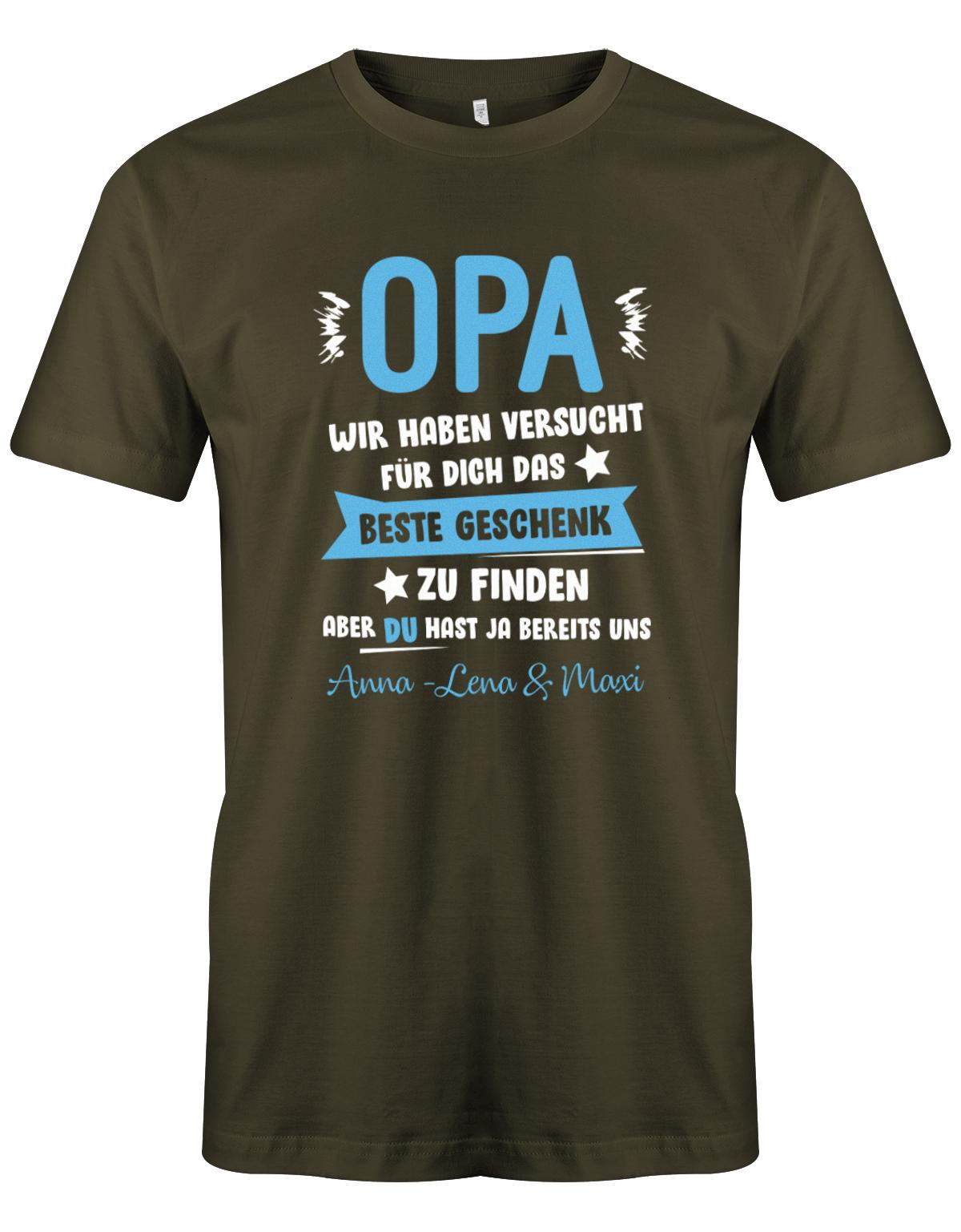 T-Shirt Opa - Opa wir haben versucht, für dich das beste Geschenk zu finden, aber du hast ja uns mit Wunschname personalisiert Army