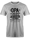 T-Shirt Opa - Opa wir haben versucht, für dich das beste Geschenk zu finden, aber du hast ja uns mit Wunschname personalisiert Grau