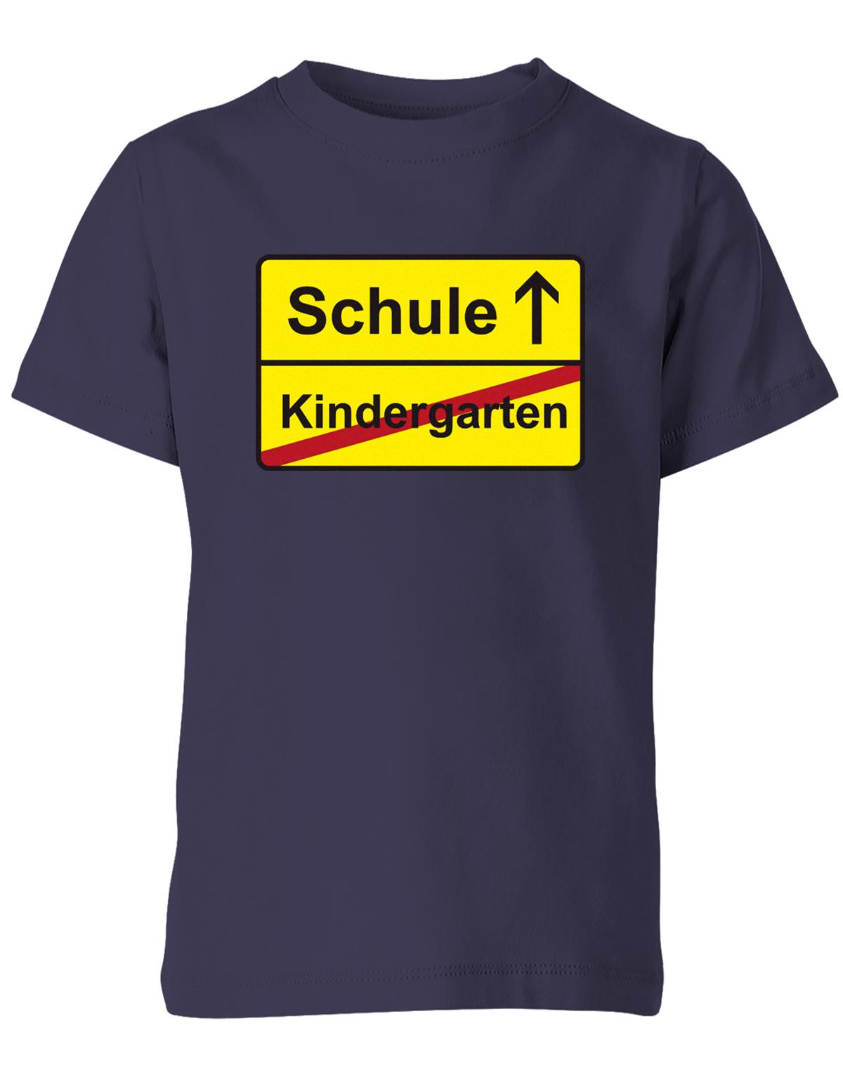 Schule - Kindergarten - Ortsschild - Kita Abgänger 2023  - Kinder T-Shirt Navy