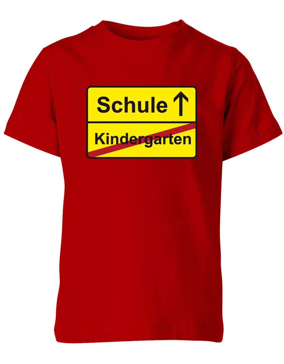 Schule - Kindergarten - Ortsschild - Kita Abgänger 2023  - Kinder T-Shirt Rot