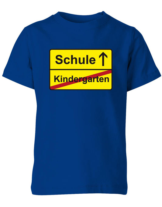 Schule - Kindergarten - Ortsschild - Kita Abgänger 2023  - Kinder T-Shirt Royalblau