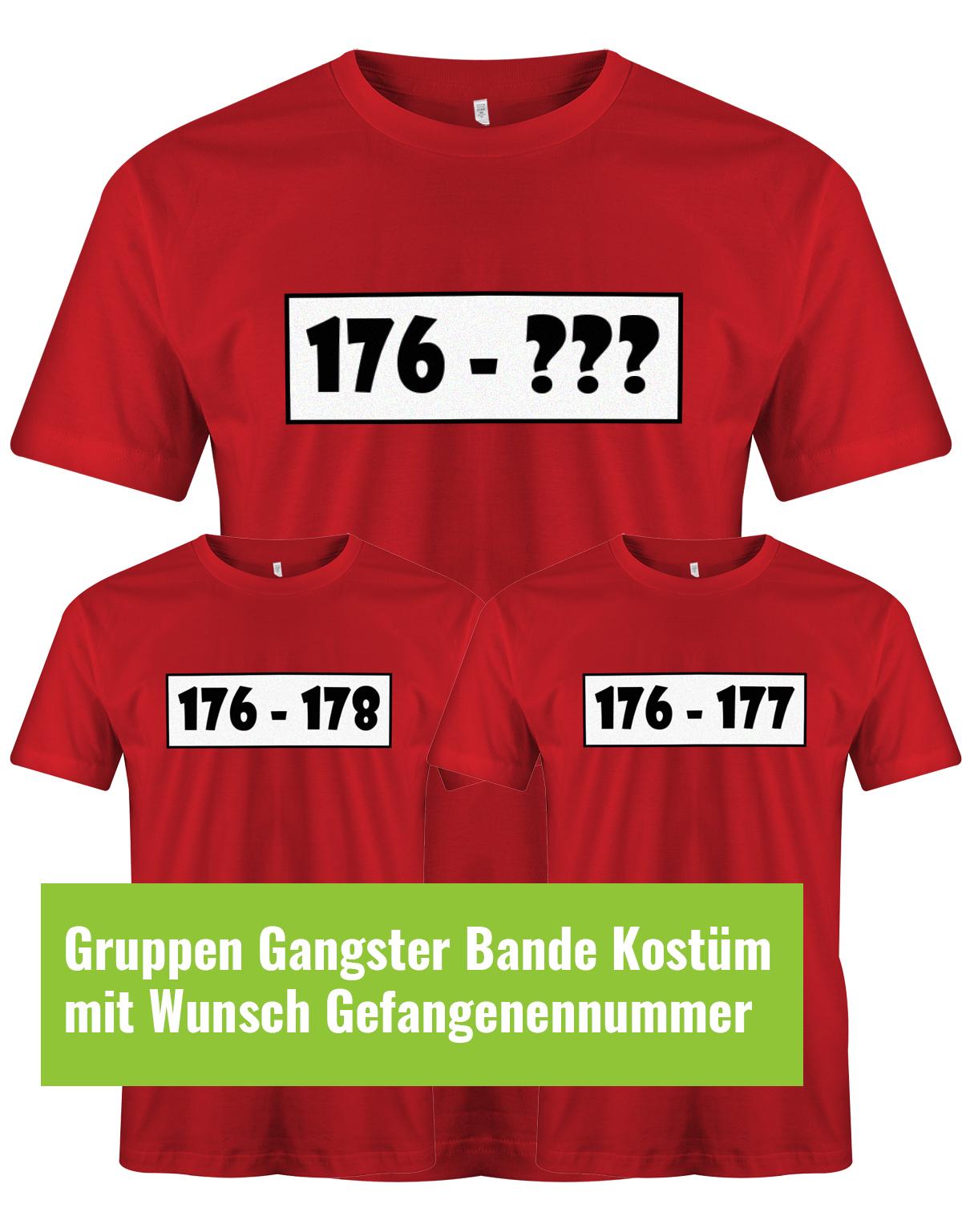 Panzerknacker-Gangster-Bande-Gefangen-Nummer-Herren-Shirt-Fasching-Rot-Wunschnummer