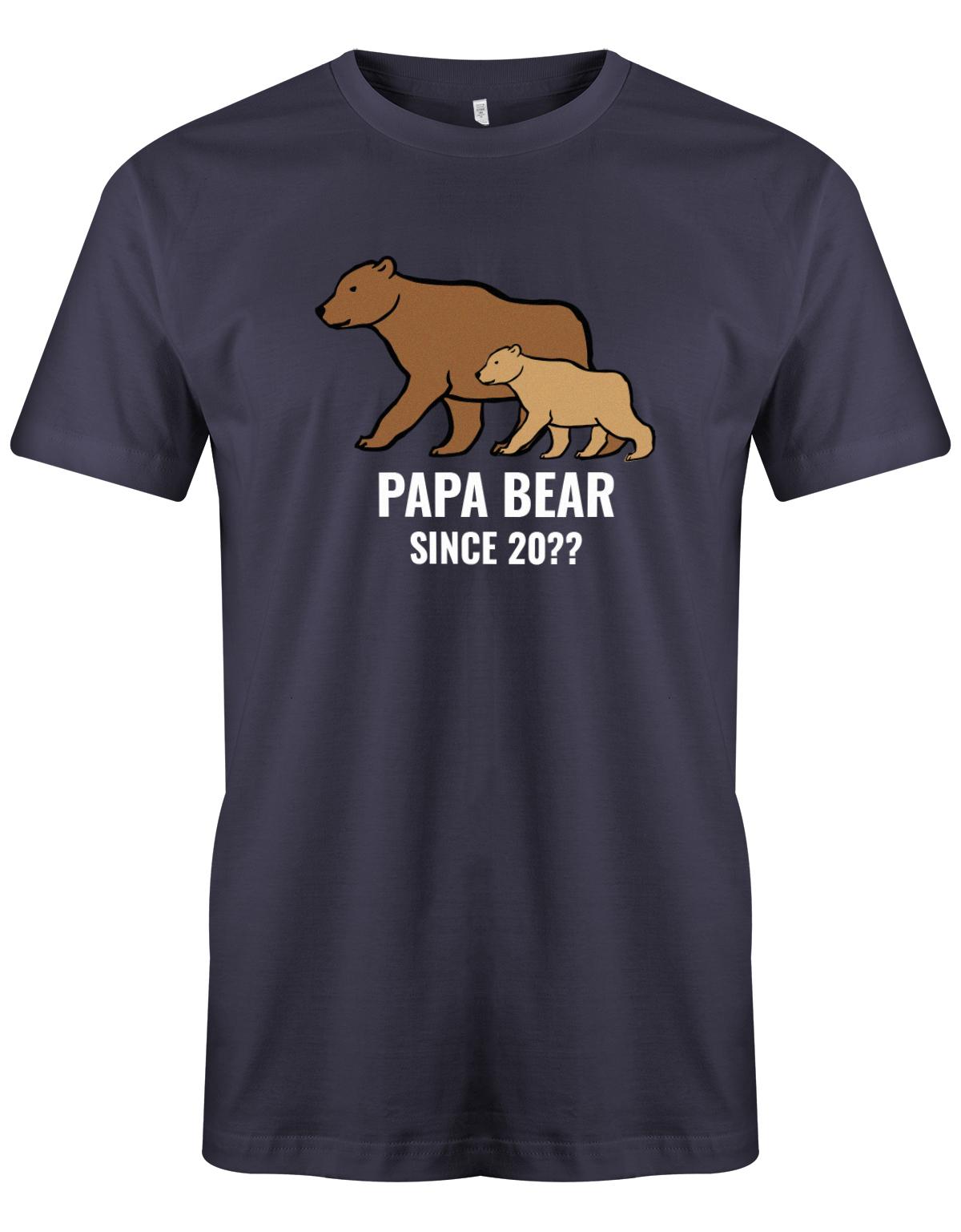 Papa Bear since Wunschjahr - 2 Bären - Papa Shirt Herren Navy