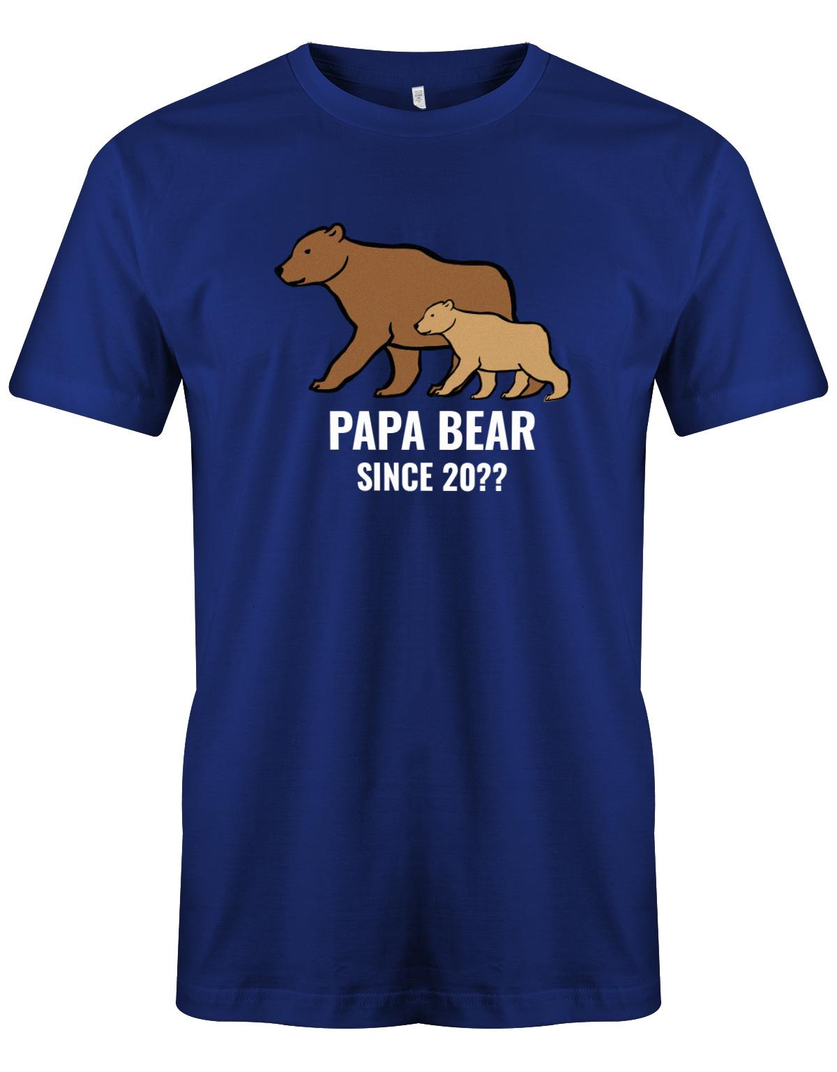 Papa Bear since Wunschjahr - 2 Bären - Papa Shirt Herren Royalblau