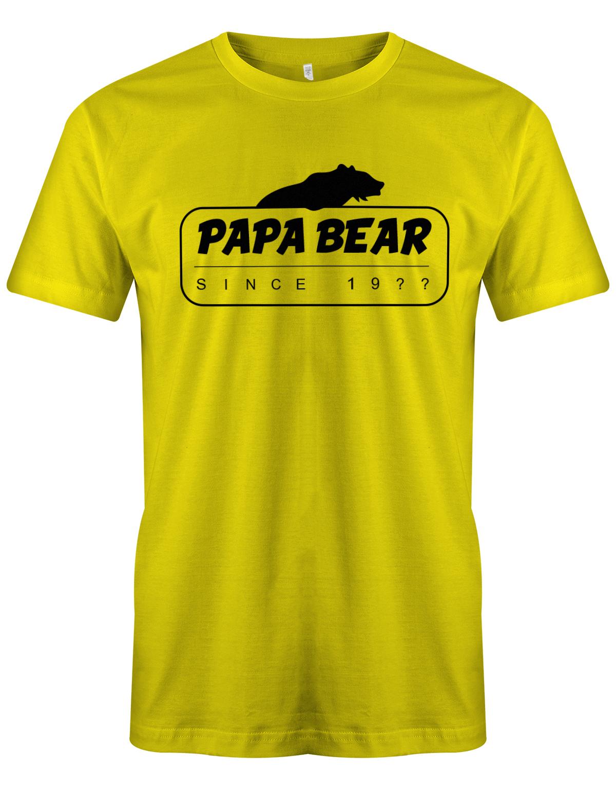 Papa Bear since Wunschjahr - Papa Shirt Herren Gelb