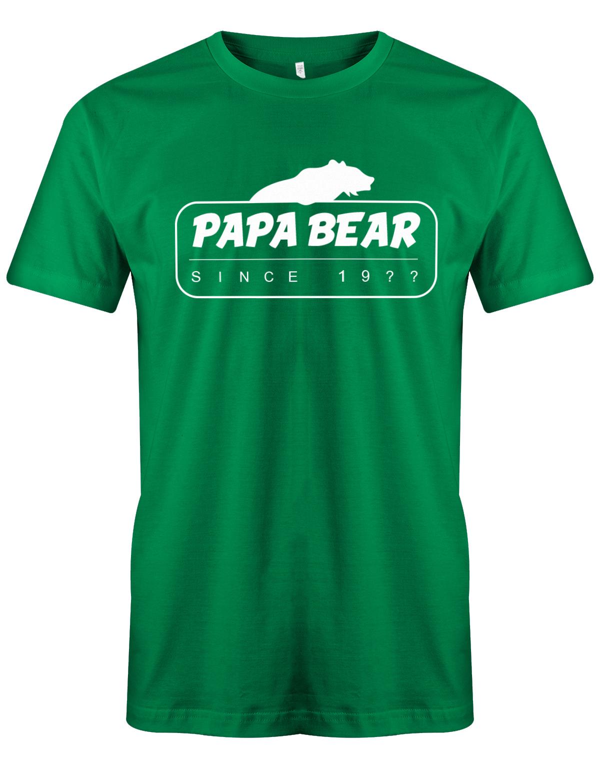 Papa Bear since Wunschjahr - Papa Shirt Herren Grün