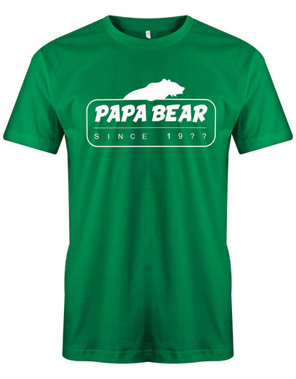Papa Bear since Wunschjahr - Papa Shirt Herren Grün