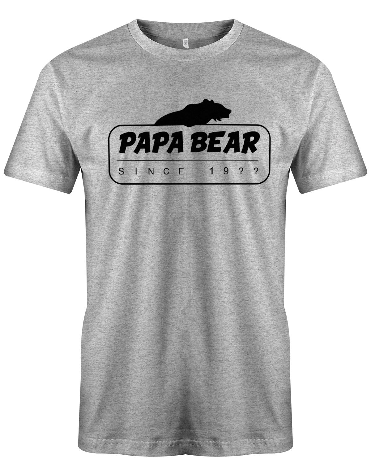 Papa Bear since Wunschjahr - Papa Shirt Herren Grau