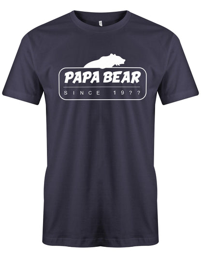 Papa Bear since Wunschjahr - Papa Shirt Herren Navy