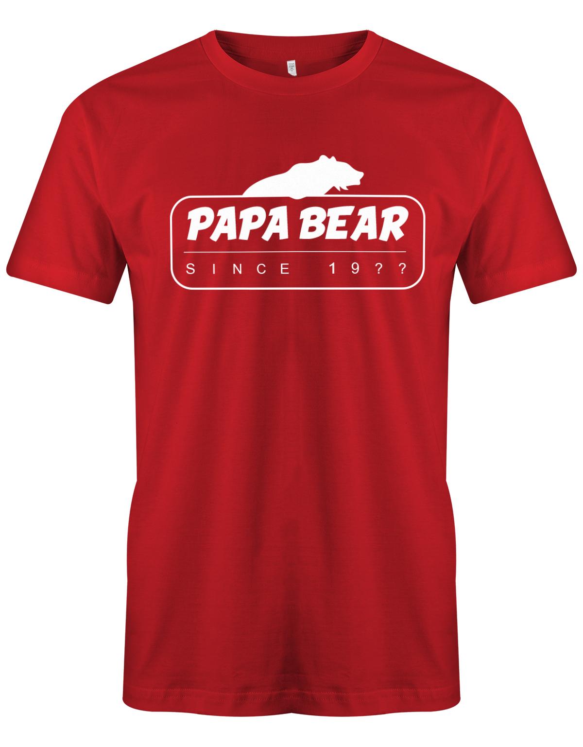Papa Bear since Wunschjahr - Papa Shirt Herren Rott