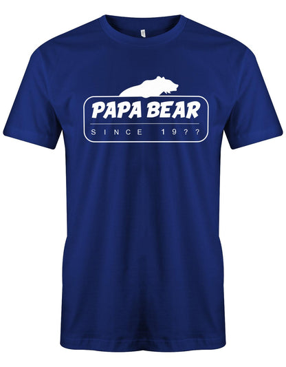 Papa Bear since Wunschjahr - Papa Shirt Herren Royalblau