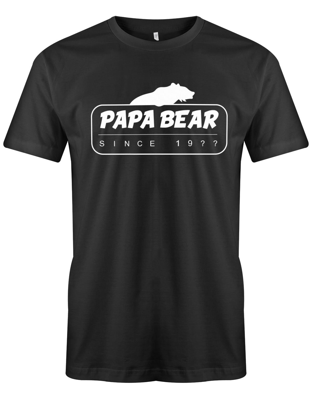 Papa Bear since Wunschjahr - Papa Shirt Herren Schwarz