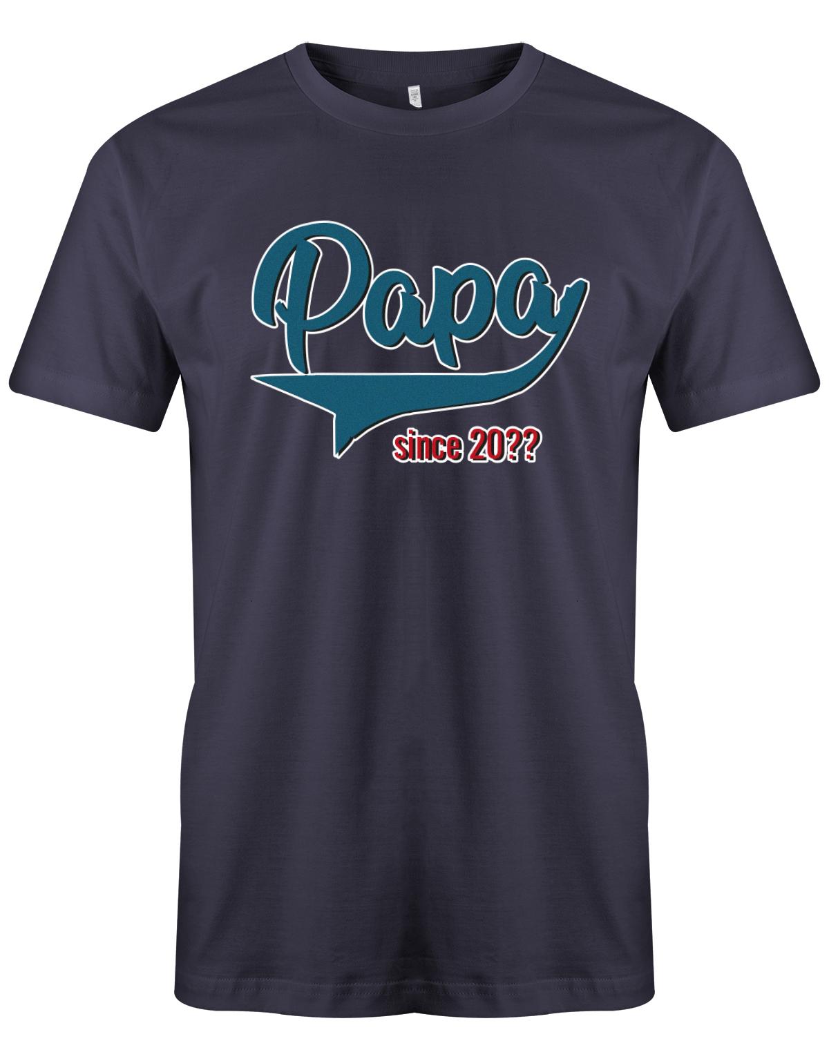 Papa since Wunschjahr College Style -  Papa Shirt Herren Navy