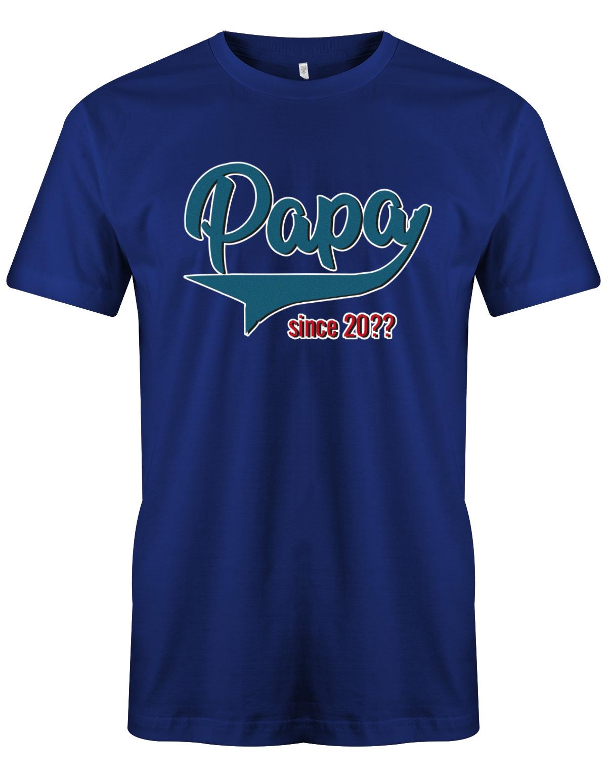 Papa since Wunschjahr College Style -  Papa Shirt Herren Royalblau