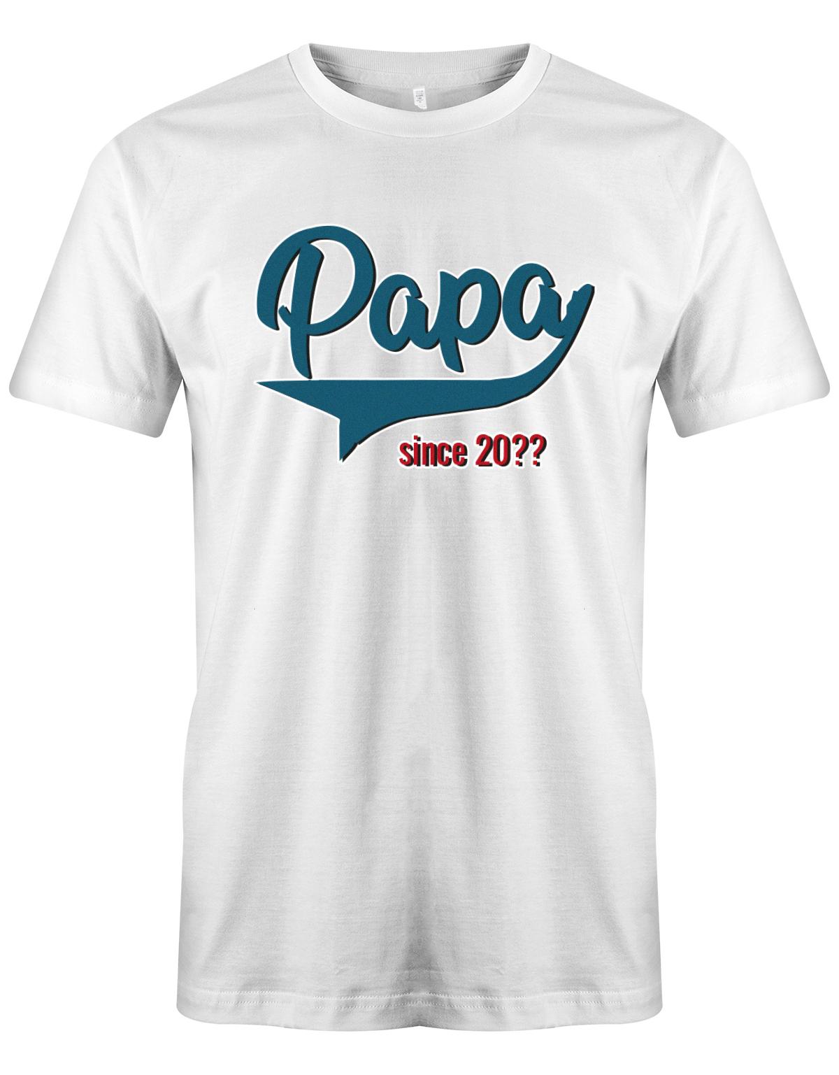 Papa since Wunschjahr College Style -  Papa Shirt Herren Weiss