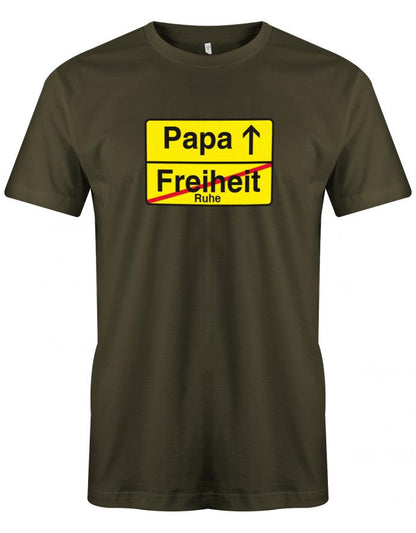 Papa-Freiheit-Freizeit-Ruhe-Herren-Shirt-Army
