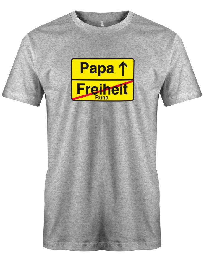 Papa-Freiheit-Freizeit-Ruhe-Herren-Shirt-Grau