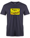 Papa-Freiheit-Freizeit-Ruhe-Herren-Shirt-Navy
