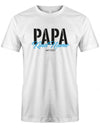 Papa Shirt personalisiert - Papa in Block und der Name vom Kind mit dem Geburtsjahr. Pape seit 20?? Weiss