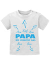Lustiges süßes Papa Hilfe Baby Shirt Papa du schaffst das mit Pfeilen werden Arme Beine und Kopf markiert. Weiss