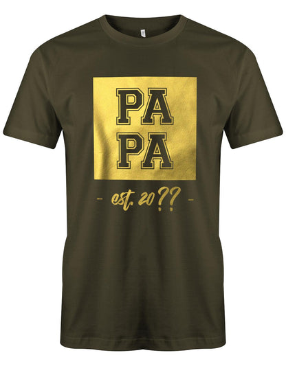 Papa est Wunschjahr Gold - Papa Shirt Herren Army